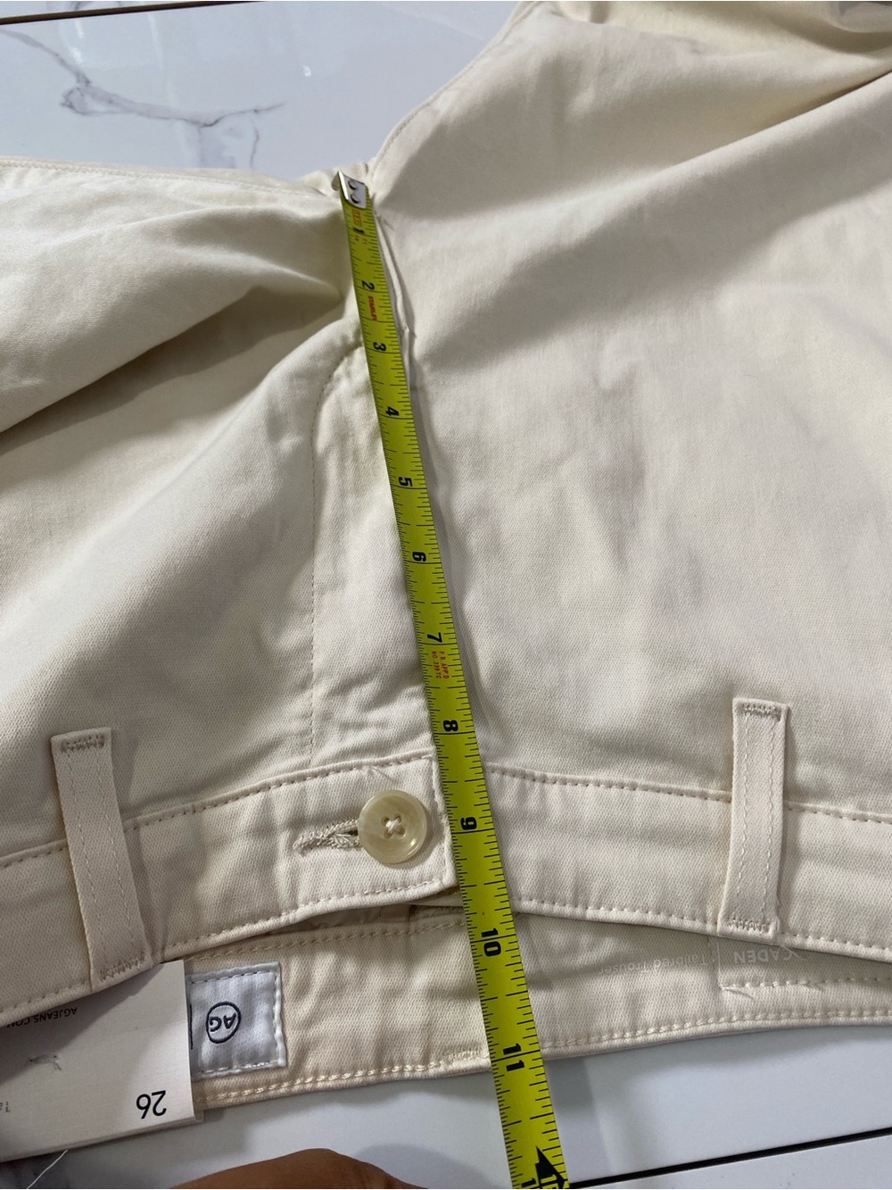 AG Caden Tailored Trouser Size 26 in White Cream Relaxed Fit Cropped Ankle NWT - Picture 10 of 12